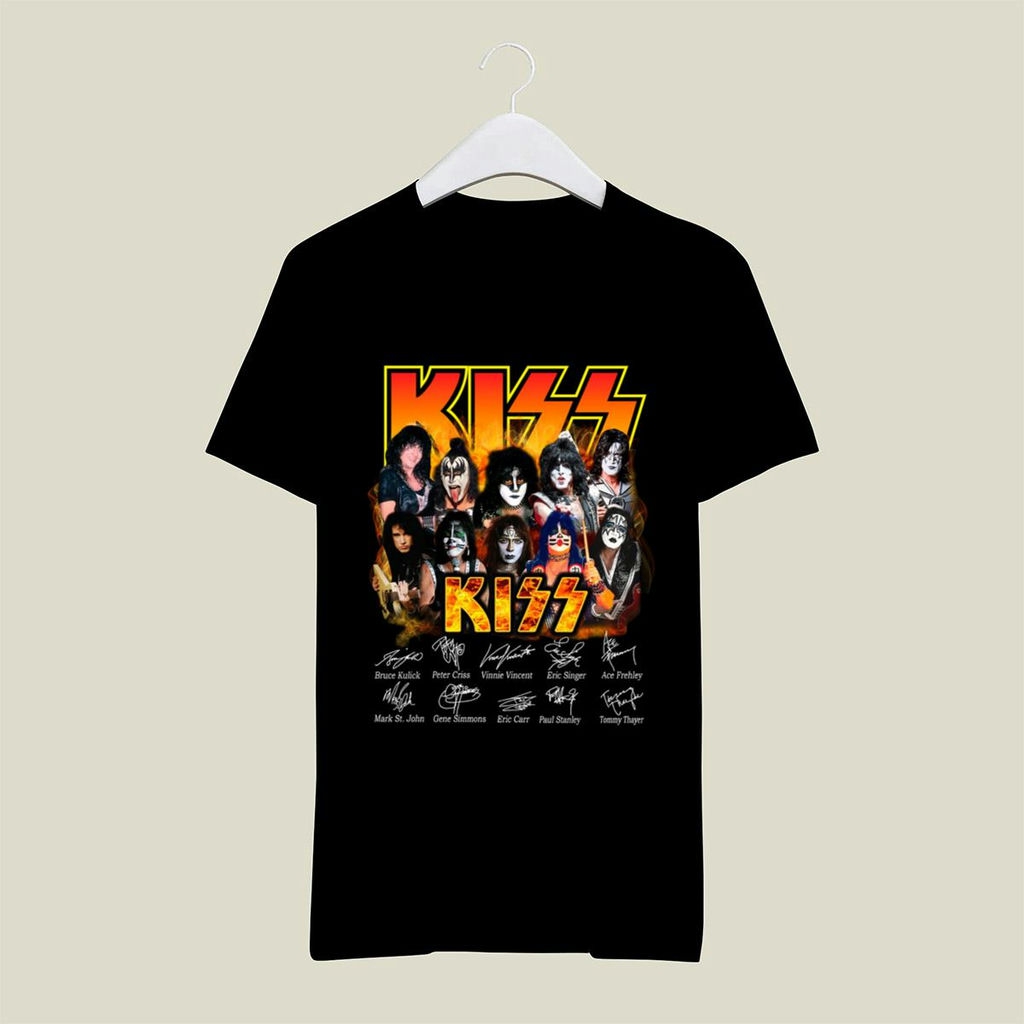 Kiss Rock Band Signatures For Men And Women T Shirt