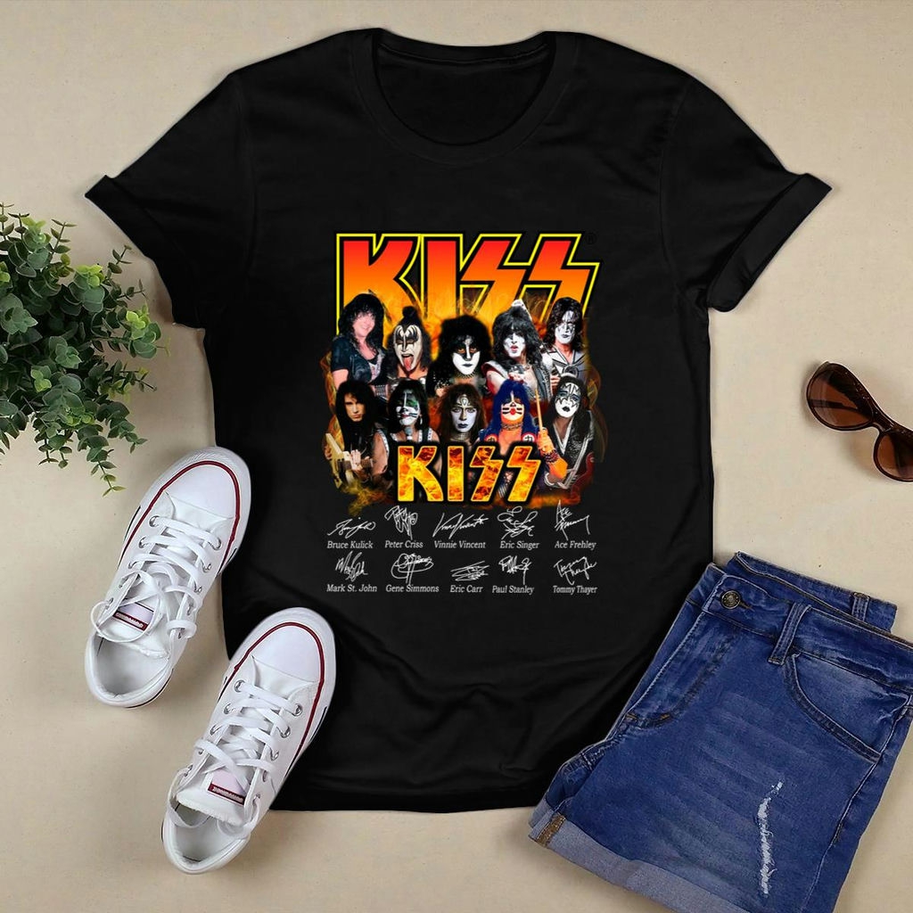 Kiss Rock Band Signatures For Men And Women T Shirt