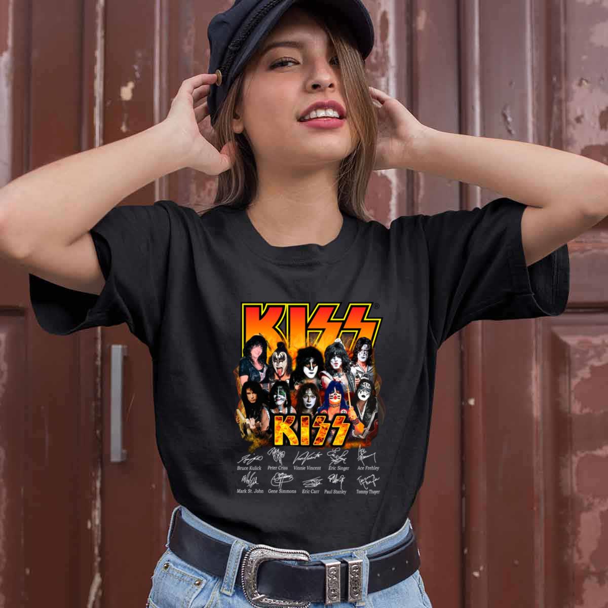 Kiss Rock Band Signatures For Men And Women T Shirt