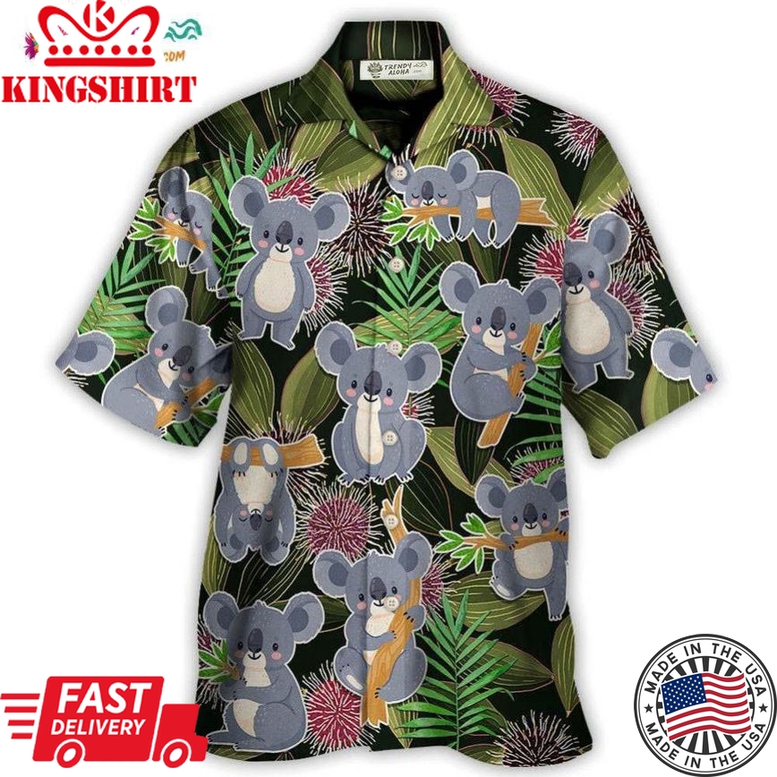 Koala Daily Life Funny Tropical Art Hawaiian Shirt