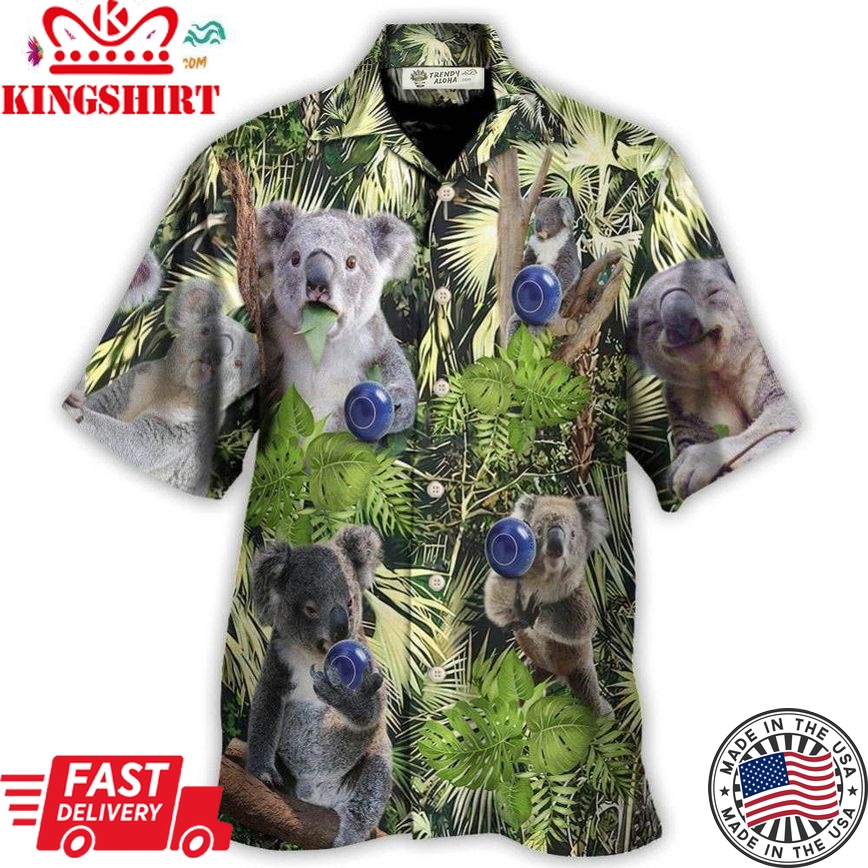 Lawn Bowling Koala In Jungle Play Lawn Bowling Hawaiian Shirt