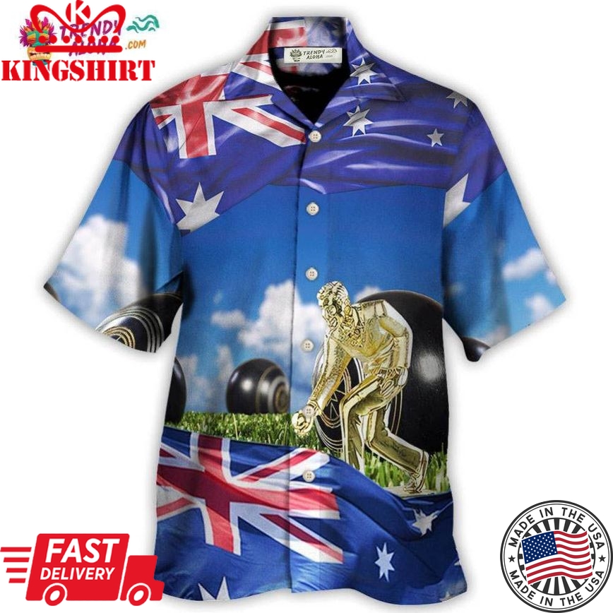 Lawn Bowling The Flag Fly With Wind In Australia Hawaiian Shirt