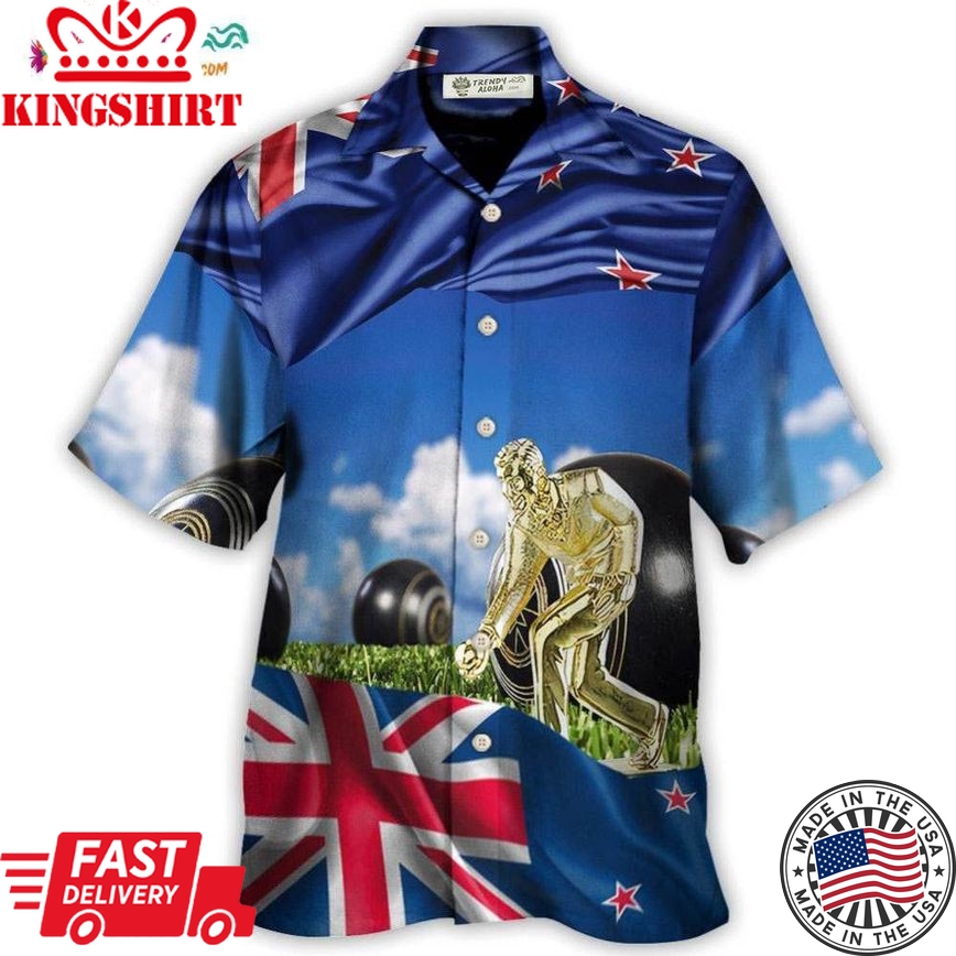 Lawn Bowling The Flag New Zealand Fly With Wind Hawaiian Shirt