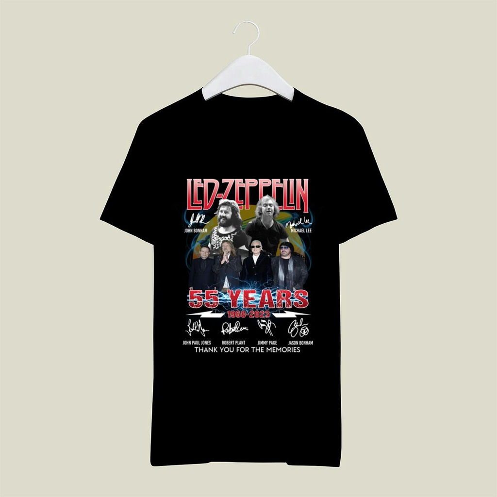 Led Zeppelin 55 Years 1968 2023 Signature Thank You For The Memories T Shirt 2