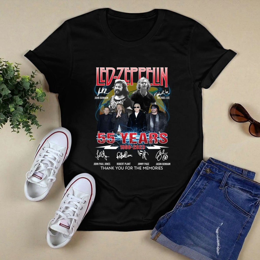 Led Zeppelin 55 Years 1968 2023 Signature Thank You For The Memories T Shirt 2