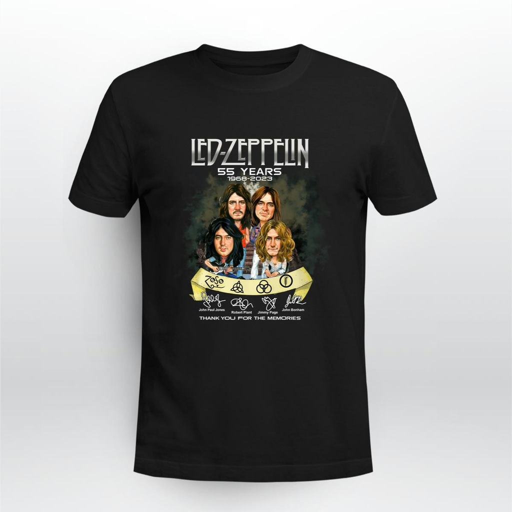 Led Zeppelin 55 Years 1968 2023 Signature Thank You For The Memories T Shirt