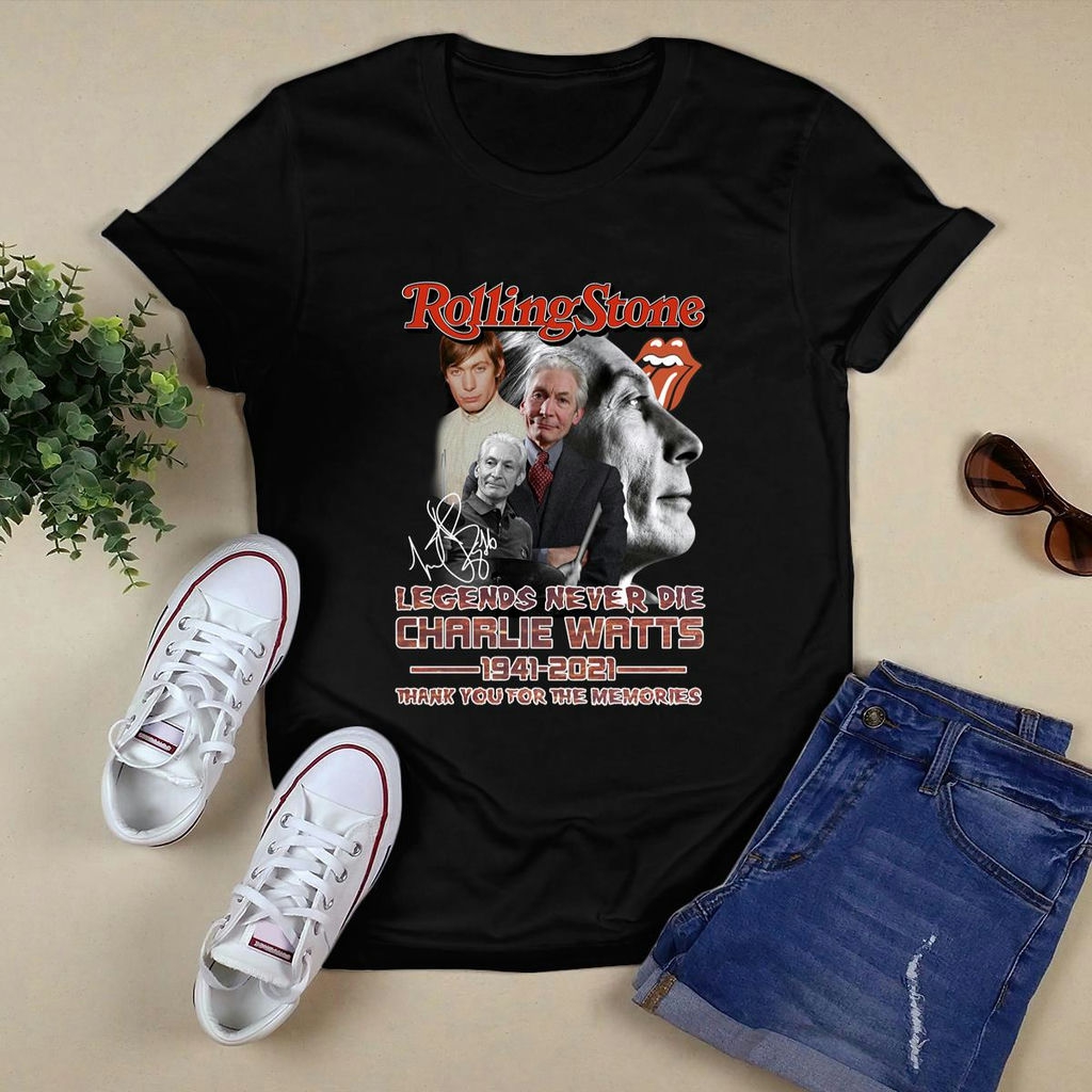 Legends Never Die Charlie Watts Signature T Shirt