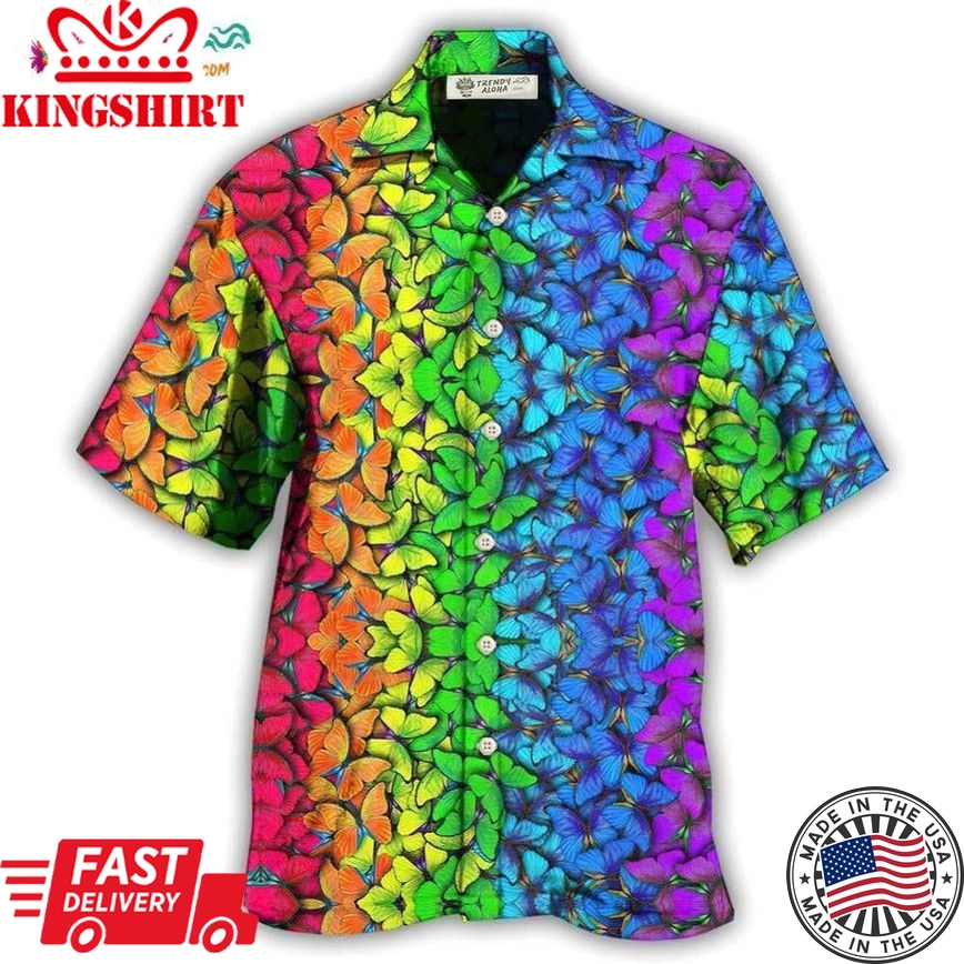 Lgbt Colorful Rainbow Butterfly Hawaiian Shirt