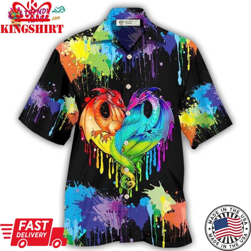 Lgbt Pride Dragon Colorful Hawaiian Shirt