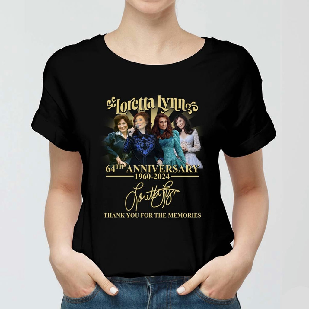 Loretta Lynn 64th Anniversary 1960 2024 Signature Thank You For The Memories T Shirt