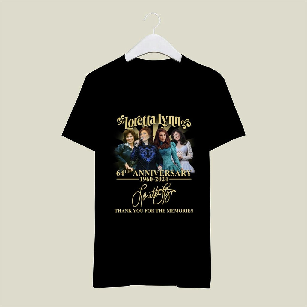 Loretta Lynn 64th Anniversary 1960 2024 Signature Thank You For The Memories T Shirt