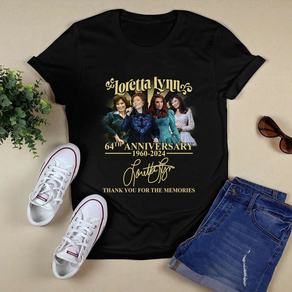 Loretta Lynn 64th Anniversary 1960 2024 Signature Thank You For The Memories T Shirt