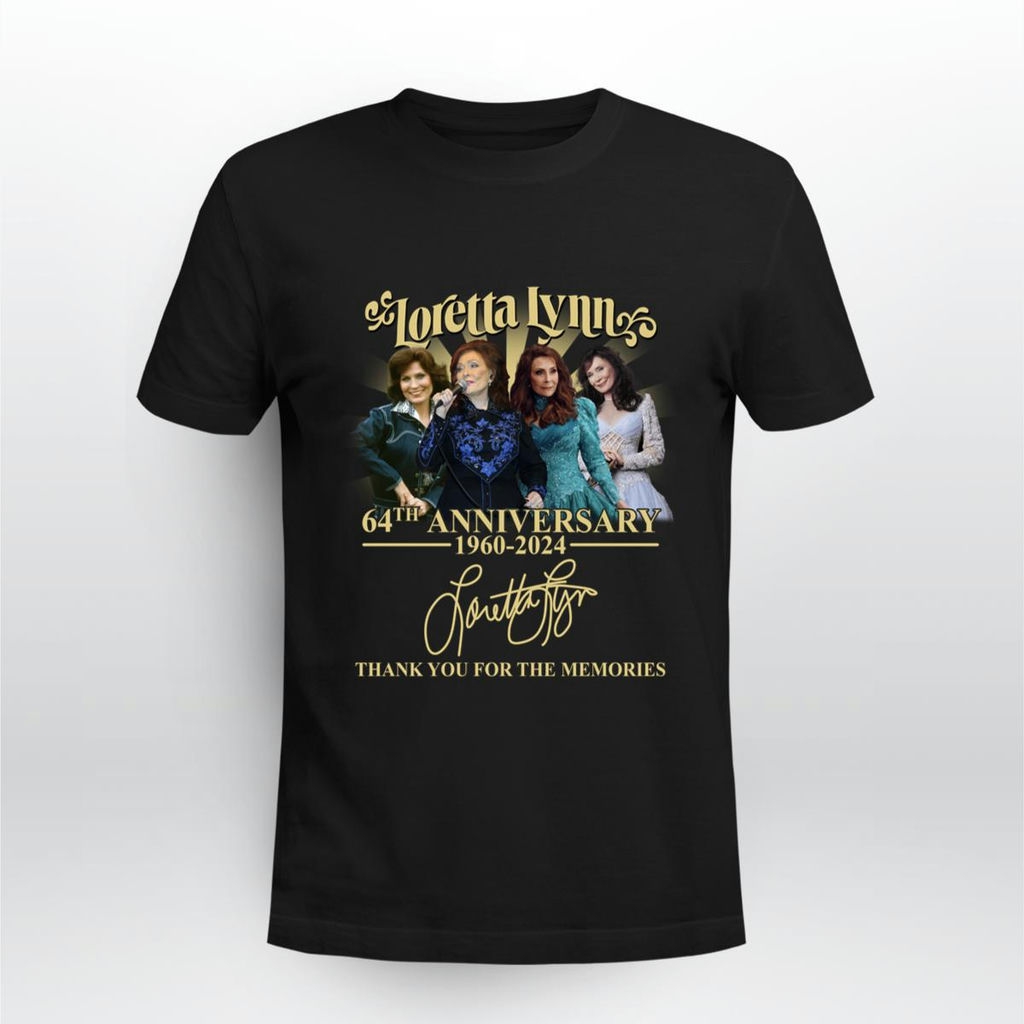 Loretta Lynn 64th Anniversary 1960 2024 Signature Thank You For The Memories T Shirt