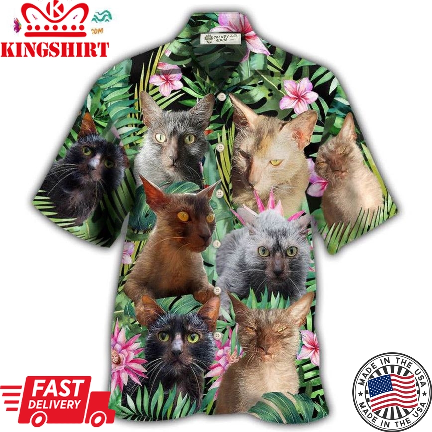 Lykoi Cat Love Beautiful Flower Hawaiian Shirt