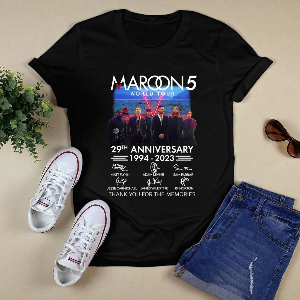 Maroon 5 Signatures Thank You For The Memories 1994 2023 T Shirt