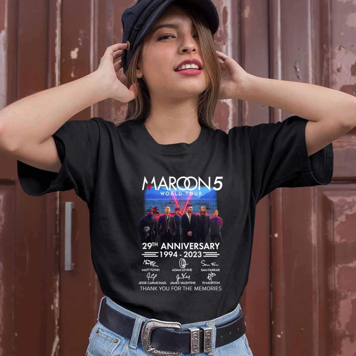 Maroon 5 Signatures Thank You For The Memories 1994 2023 T Shirt