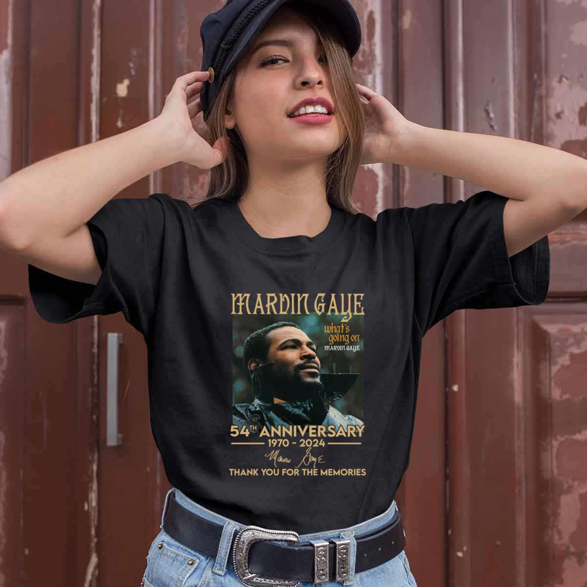 Marvin Gaye Whats Going On 54th Anniversary 1970 2024 Signature T Shirt