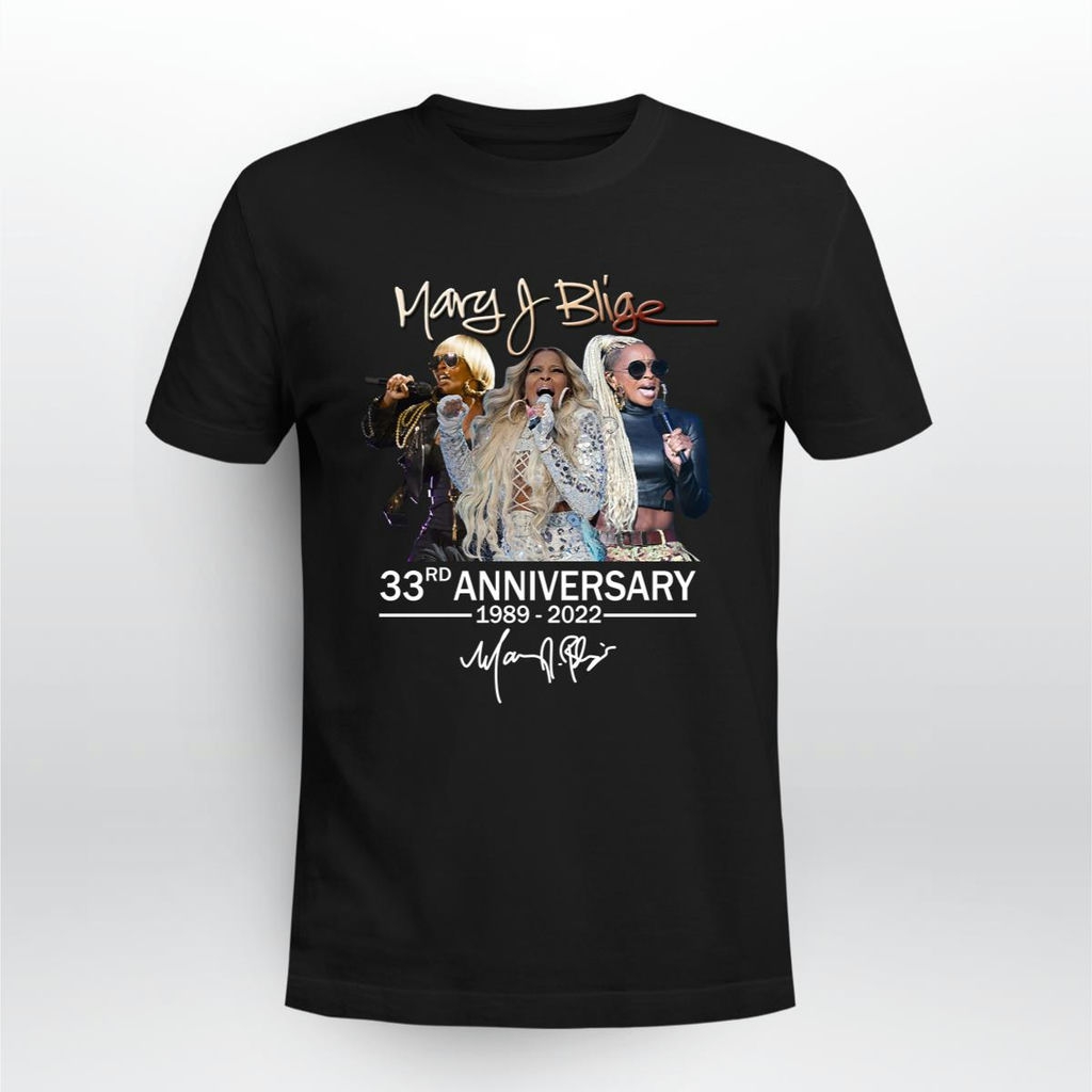 Mary J Blige 33rd Anniversary 1989 2022 Signature T Shirt