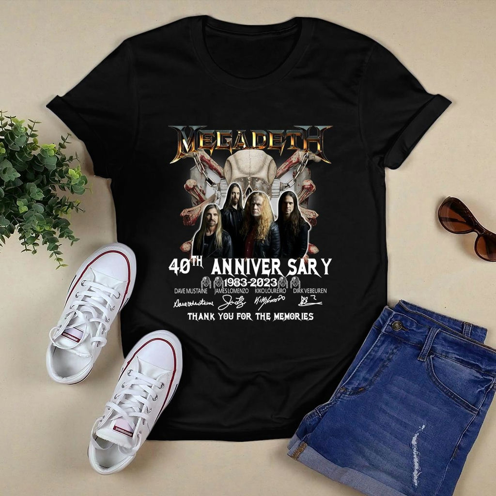 Megadeth 40th Anniversary 1983 2023 Signature Thank You For The Memories T Shirt