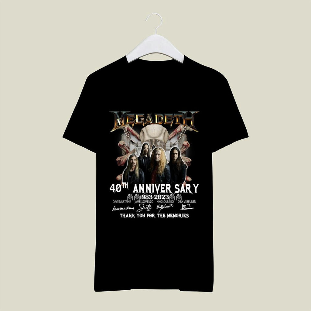 Megadeth 40th Anniversary 1983 2023 Signature Thank You For The Memories T Shirt