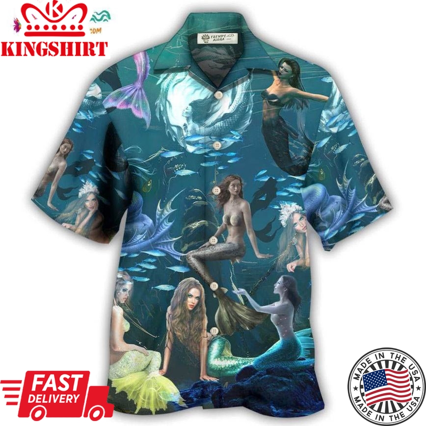 Mermaid In The Dark Deep Sea Hawaiian Shirt