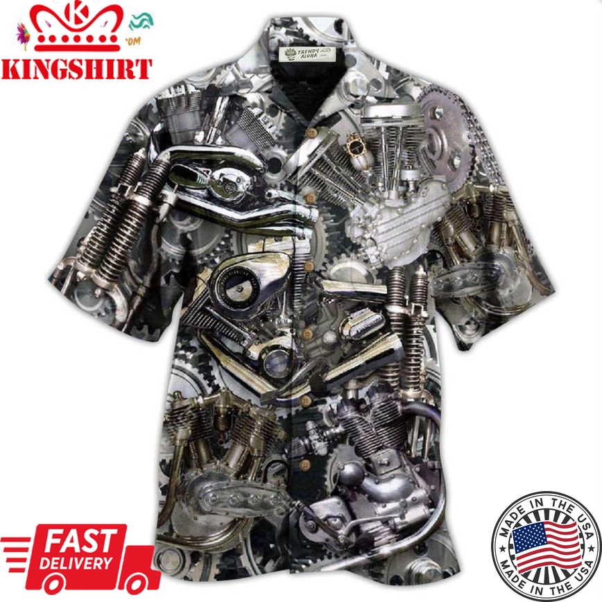 Motorcycle Don'T Go Gray We Turn Chrome Hawaiian Shirt