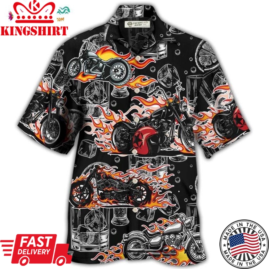 Motorcycle I Like Motorcycles And Whiskey Hawaiian Shirt