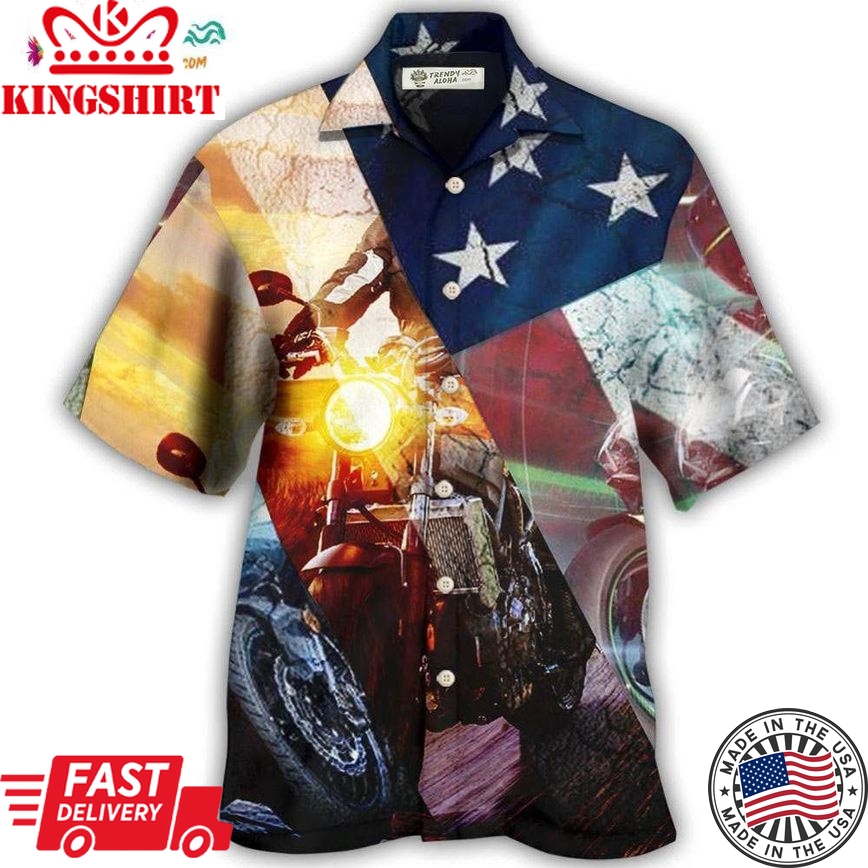 Motorcycle Independence Day America Hawaiian Shirt