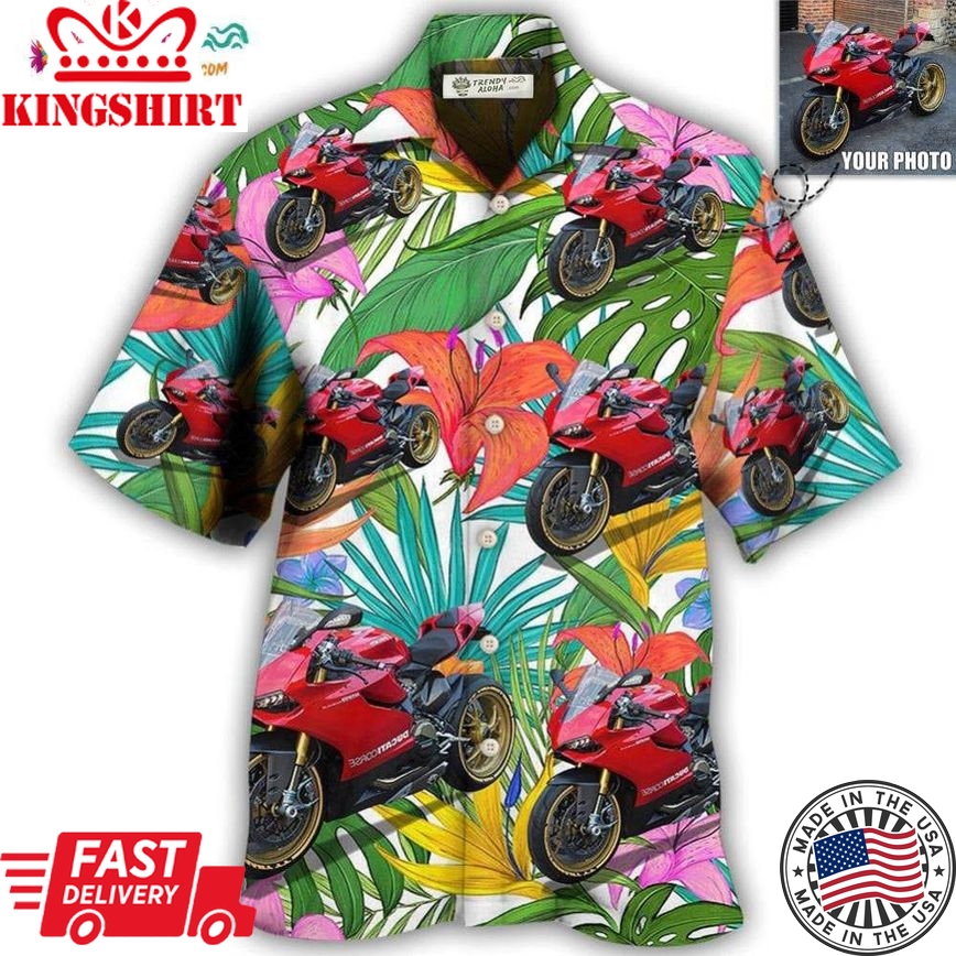 Motorcycle My Sweet Lover Custom Photo Hawaiian Shirt