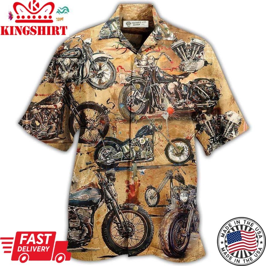 Motorcycle Vintage Style Ride And Live Today Hawaiian Shirt