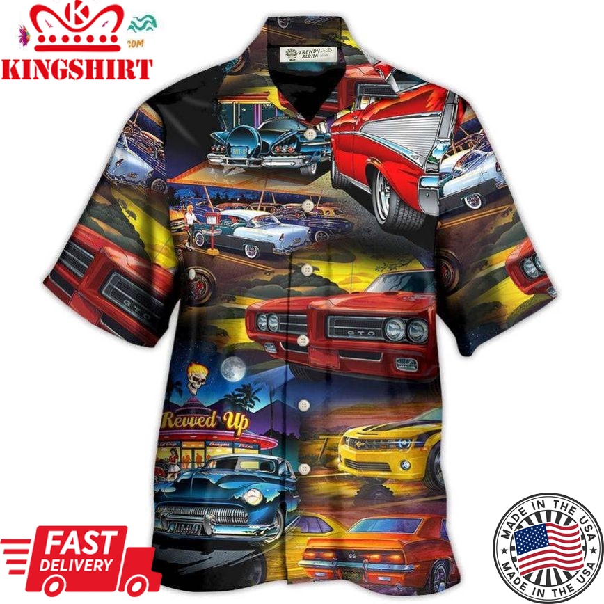 Muscle Car Family Art Hawaiian Shirt