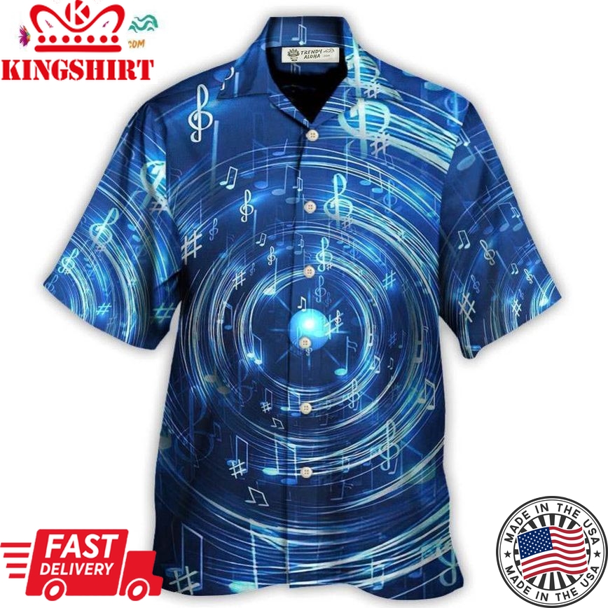 Music Neon Circle Music Notes Hawaiian Shirt