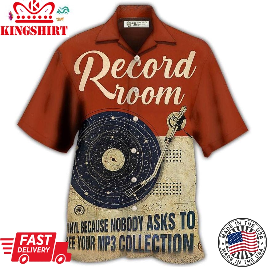 Music Retro Record Room Personalized Hawaiian Shirt