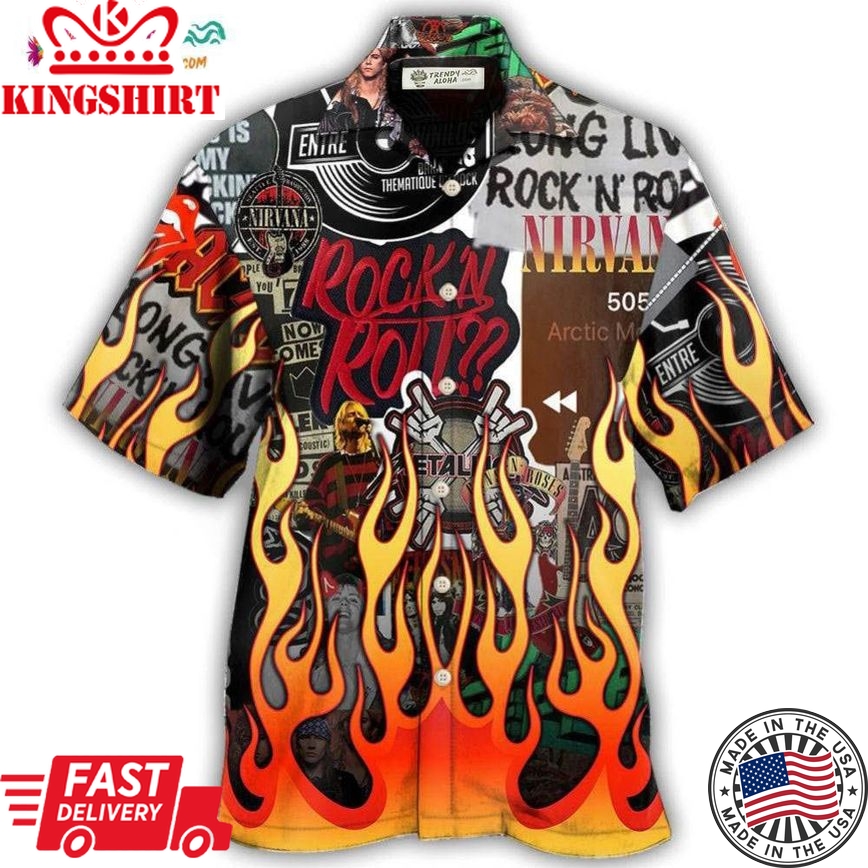 Music Rock Music Red Flame Chill Hawaiian Shirt