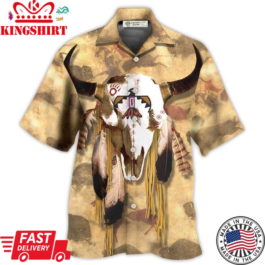 Native Skull Style Love Peace Hawaiian Shirt