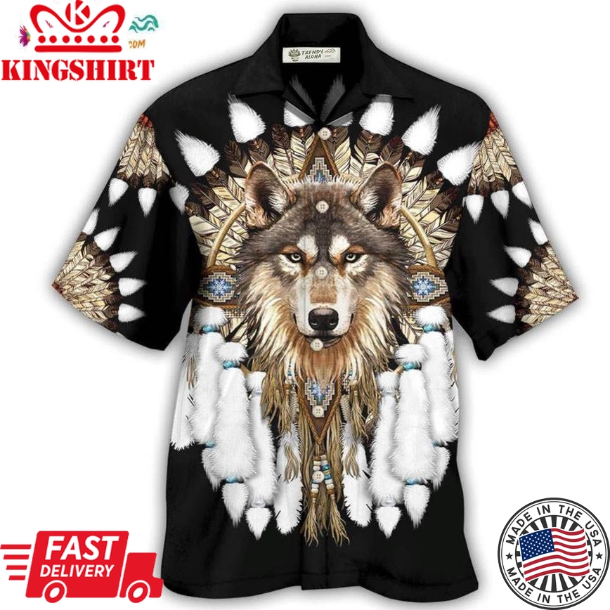 Native Wolf Hawaiian Shirt