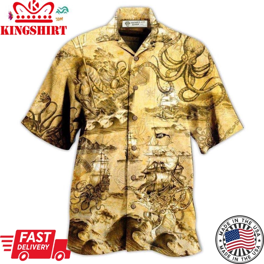 Octopus Amazing And Sail Retro Hawaiian Shirt