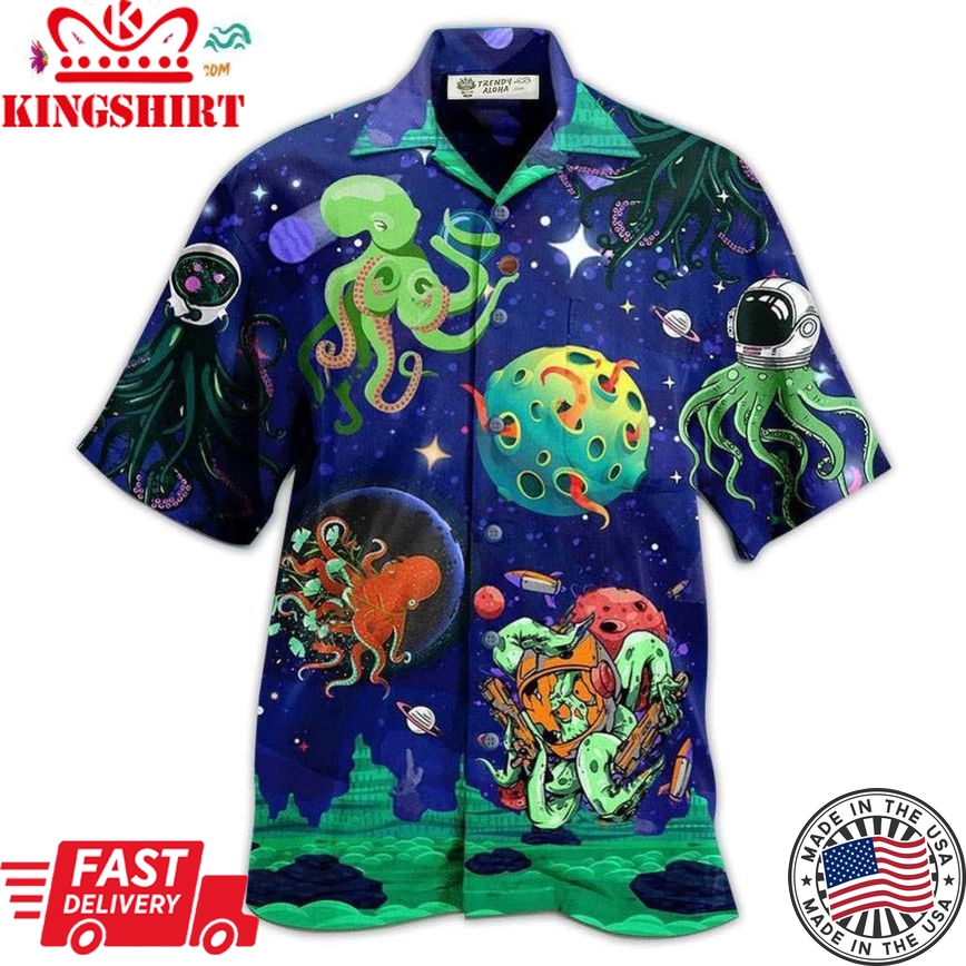 Octopus Astronaut Style Hawaiian Shirt