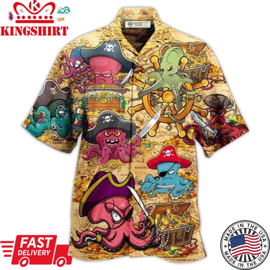 Octopus Captain Pirates Hawaiian Shirt