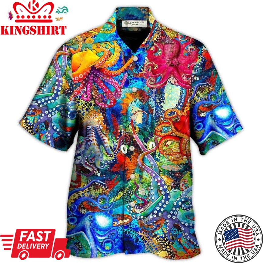 Octopus Lover Colorful Art Style Hawaiian Shirt