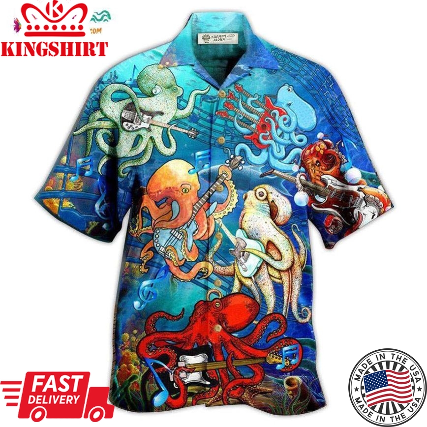 Octopus Rocktopus Happy Hawaiian Shirt