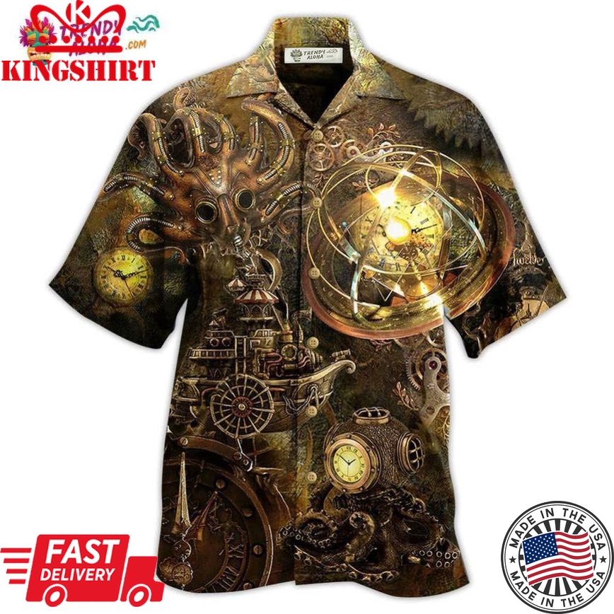 Octopus Steampunk Revolution Hawaiian Shirt