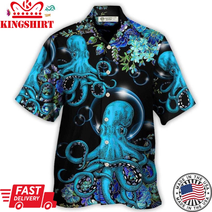 Octopus With Flower Beauttiful Day Hawaiian Shirt