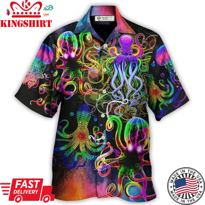 Octopus With Jellyfish Sea Life Hawaiian Shirt