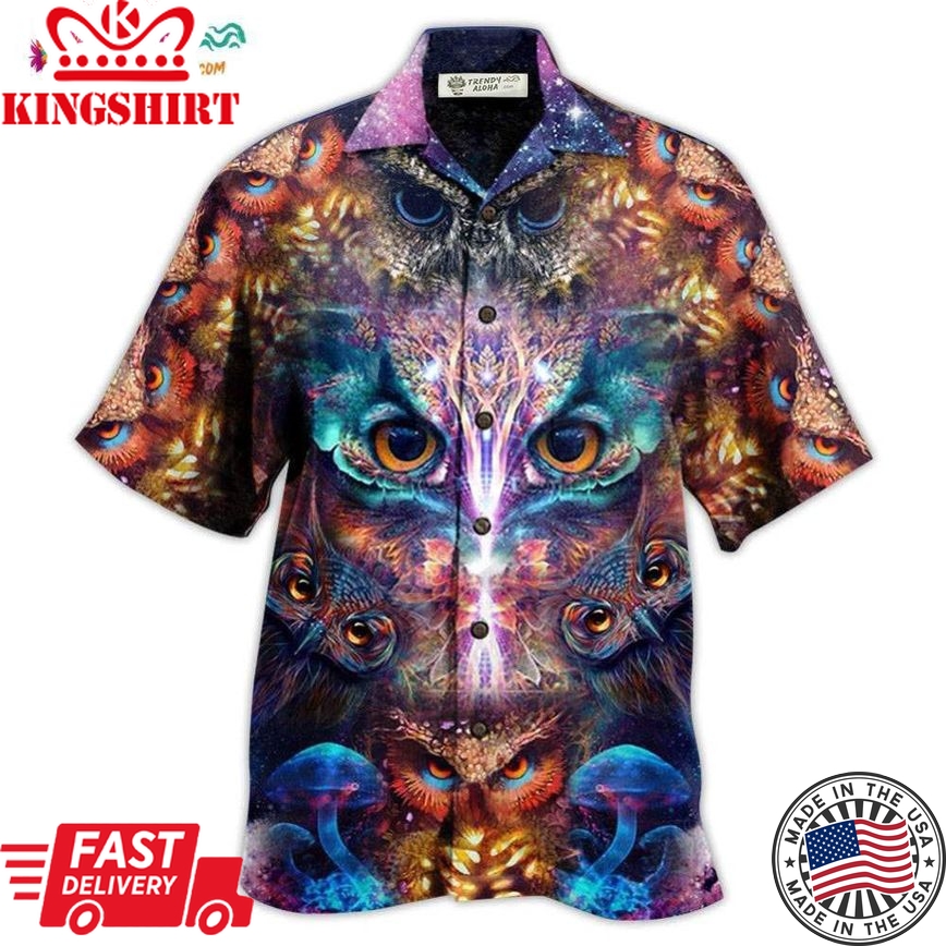 Owl Awesome Eyes Mysterious Hawaiian Shirt