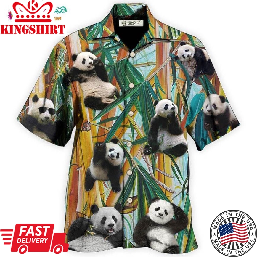 Panda Cute Panda Play Alone Hawaiian Shirt