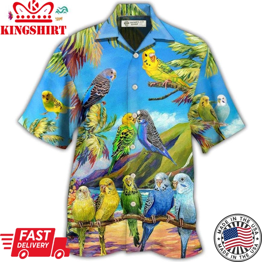 Parrot Budgie Parrot Beautiful Landscape Hawaiian Shirt