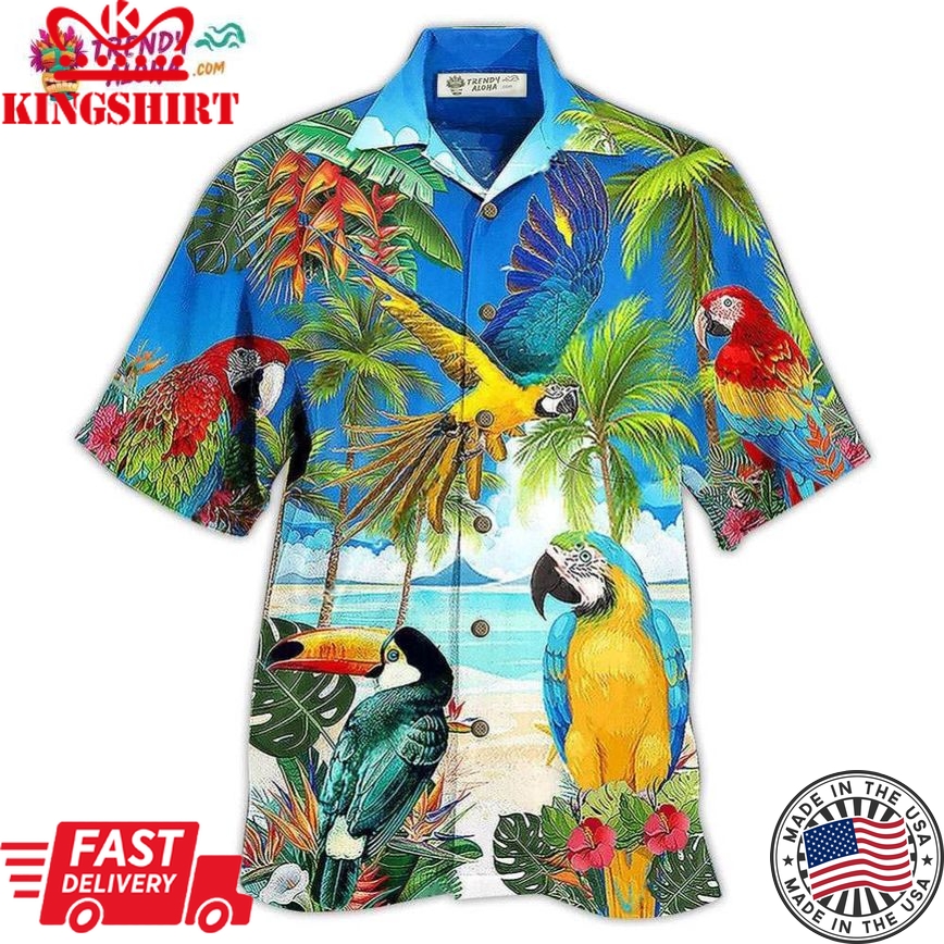 Parrot High By The Beach Hawaiian Shirt