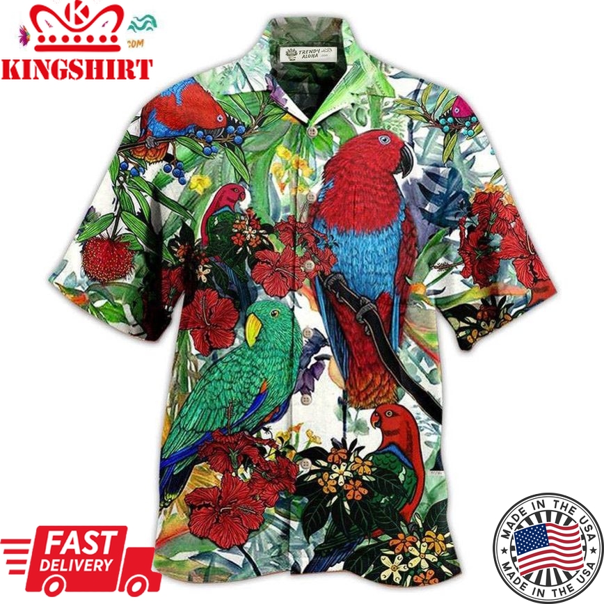 Parrot Red And Green Style Hawaiian Shirt