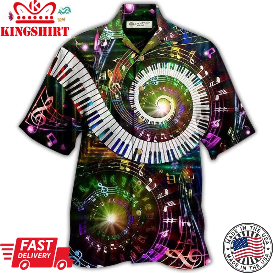 Piano Music 10 Fingers 88 Keys Piano Hawaiian Shirt